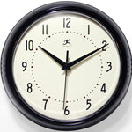 Retro Round Black Indoor Wall Clock 9.5 Inch - Joy