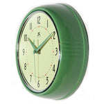 Retro Round Green Indoor Wall Clock 9.5 Inch - Joy