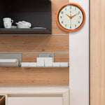 Retro Round Orange Indoor Wall Clock 9.5 Inch - Joy