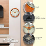 Retro Round Orange Indoor Wall Clock 9.5 Inch - Joy