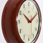Retro Round Red Indoor Wall Clock 9.5 Inch - Joy