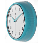 Retro Round Turquoise Indoor Wall Clock 9.5 Inch - Joy