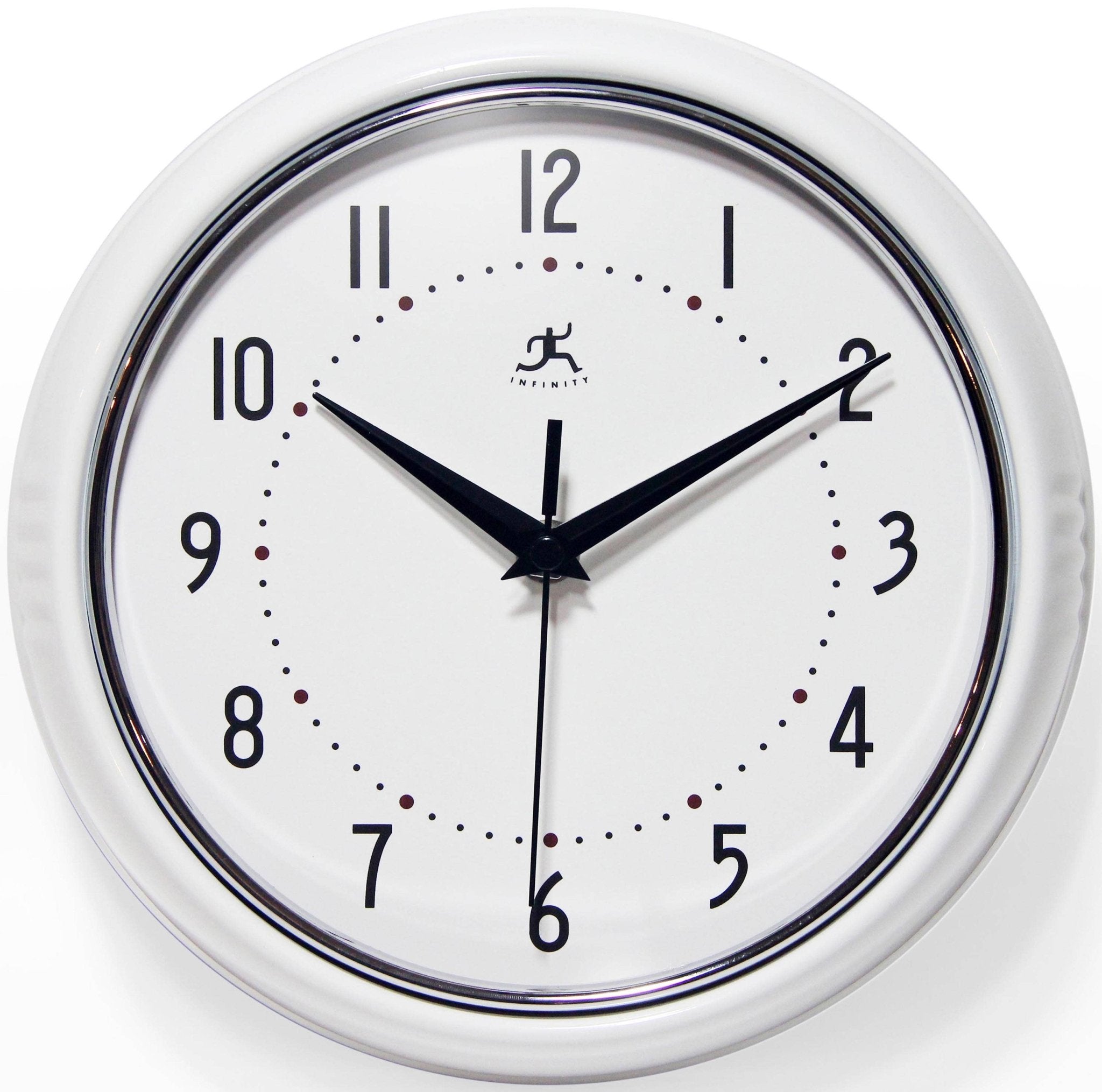Retro Round White Indoor Wall Clock 9.5 Inch - Joy