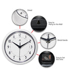 Retro Round White Indoor Wall Clock 9.5 Inch - Joy