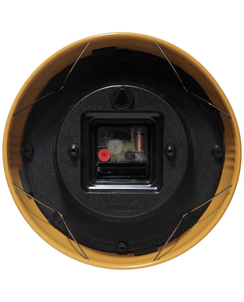 Retro Round Yellow Indoor Wall Clock 9.5 Inch - Joy