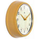 Retro Round Yellow Indoor Wall Clock 9.5 Inch - Joy