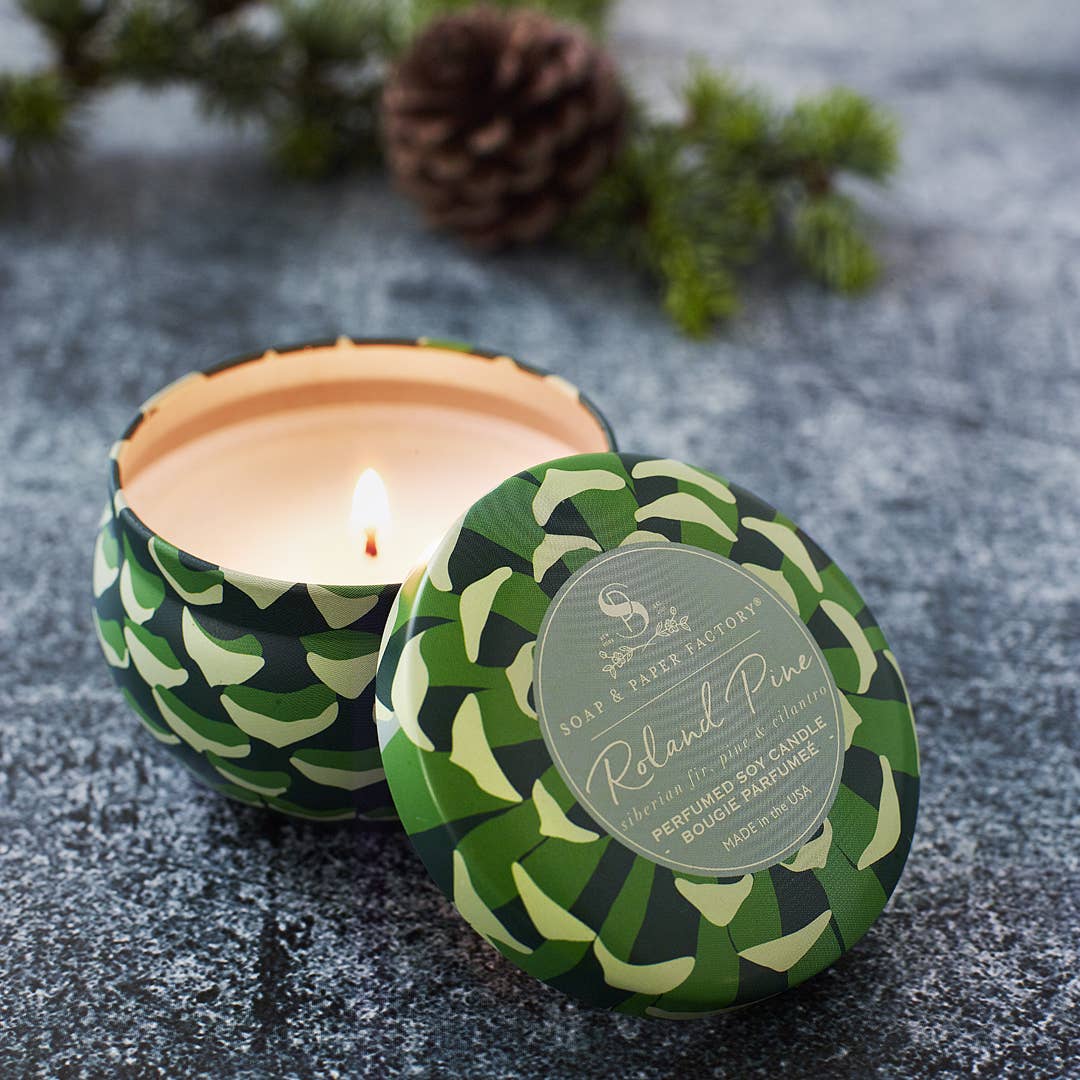 Roland Pine Small Tin Soy Candle - Joy