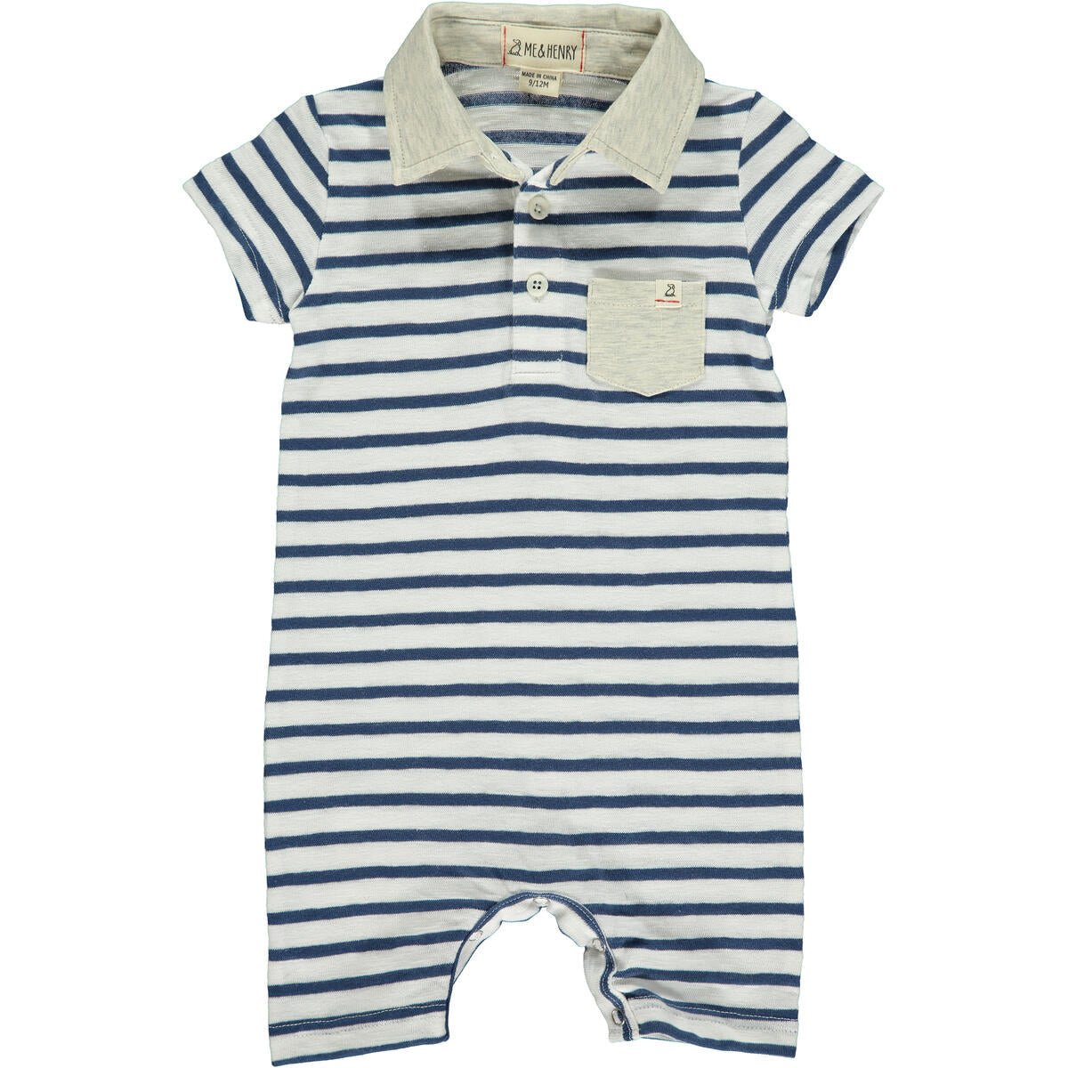 SALTASH Navy/White Polo Romper - Joy