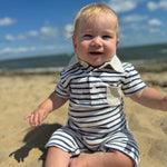 SALTASH Navy/White Polo Romper - Joy