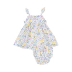 Samantha Floral Paperbag Ruffle Dress & Diaper Cover - Joy