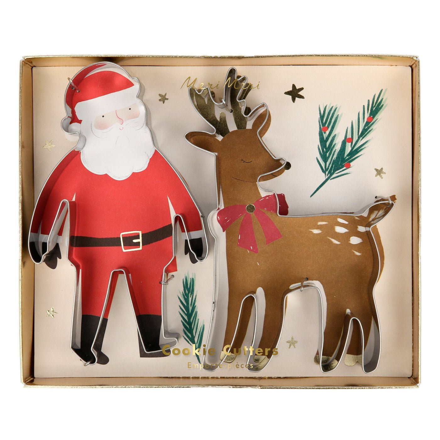 Santa & Reindeer Christmas Cookie Cutters (x2) - Joy