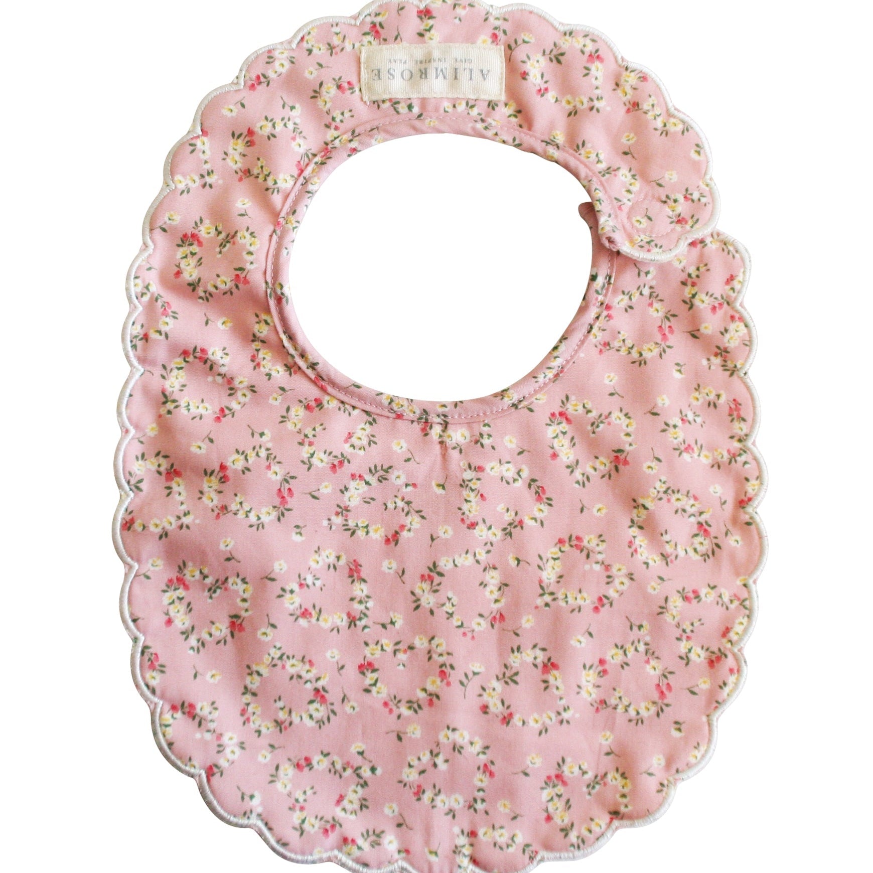 Scallop Bib - Posy Heart - Joy Gift Shoppe