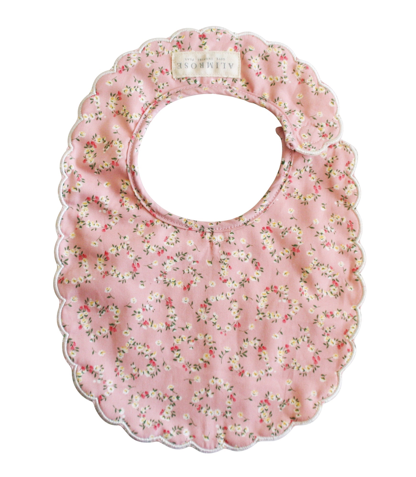 Scallop Bib - Posy Heart - Joy Gift Shoppe
