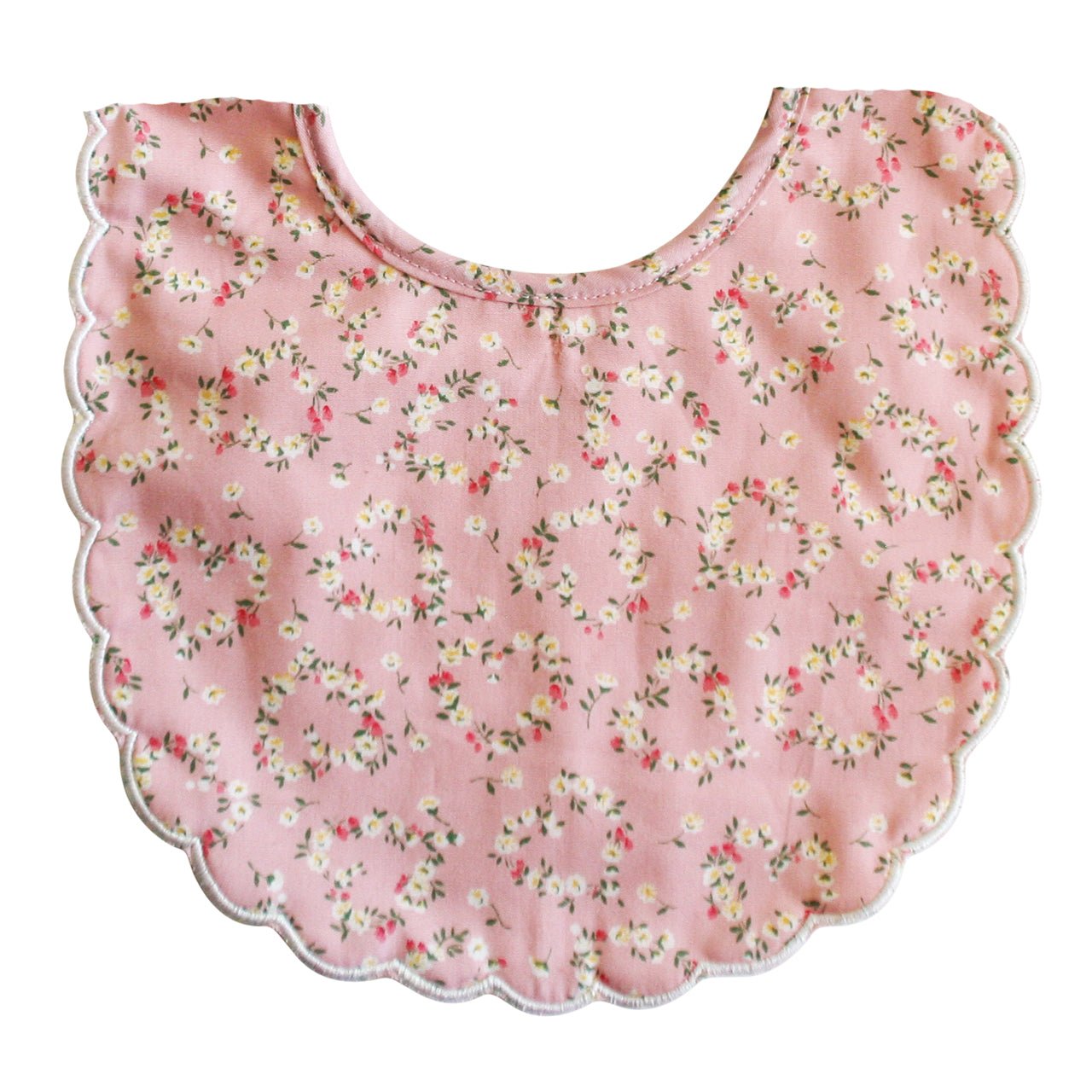 Scallop Bib - Posy Heart - Joy Gift Shoppe