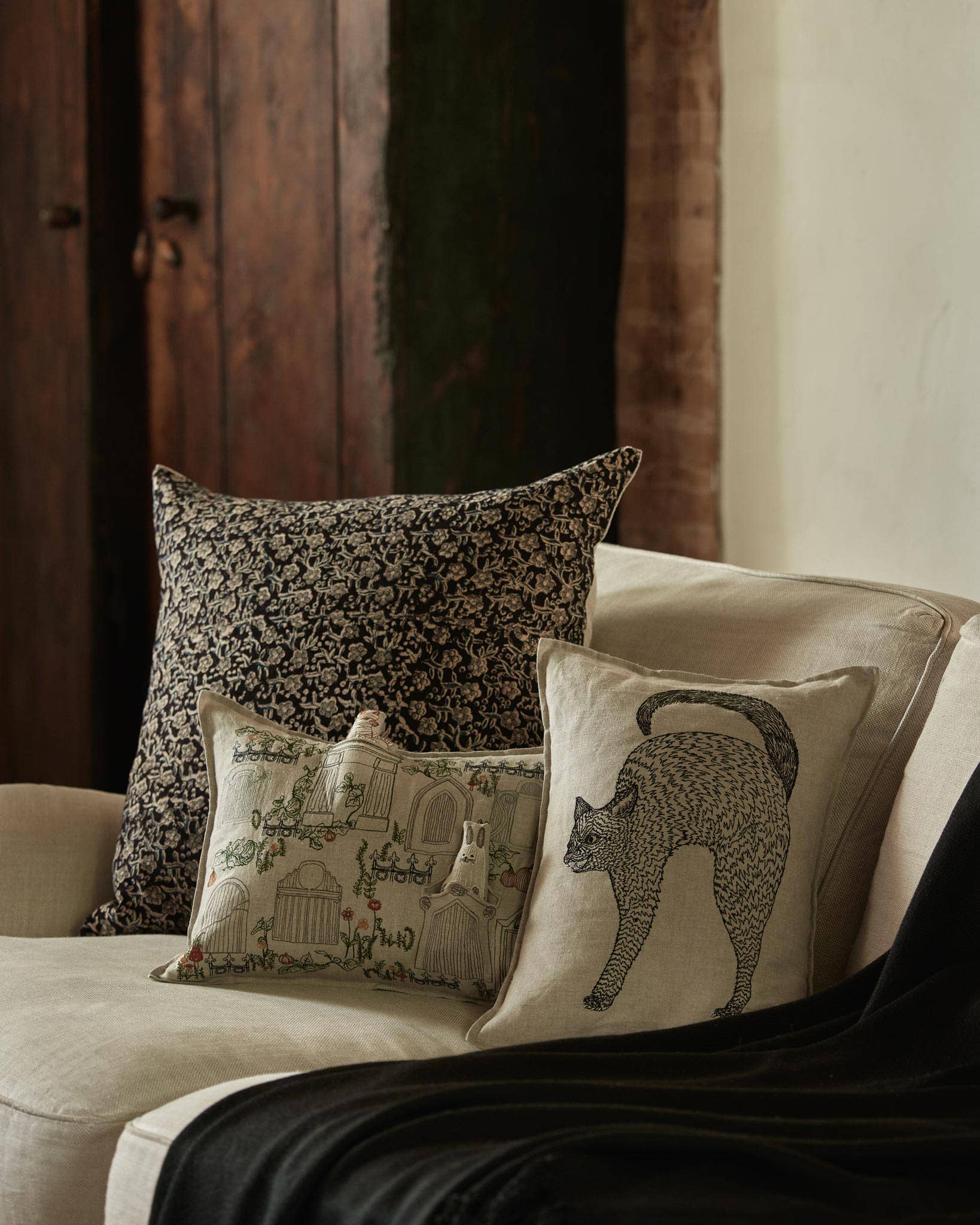 Scaredy Black Cat Pillow - Joy
