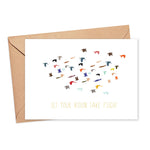 Screech Owl Design Greeting Cards - Joy