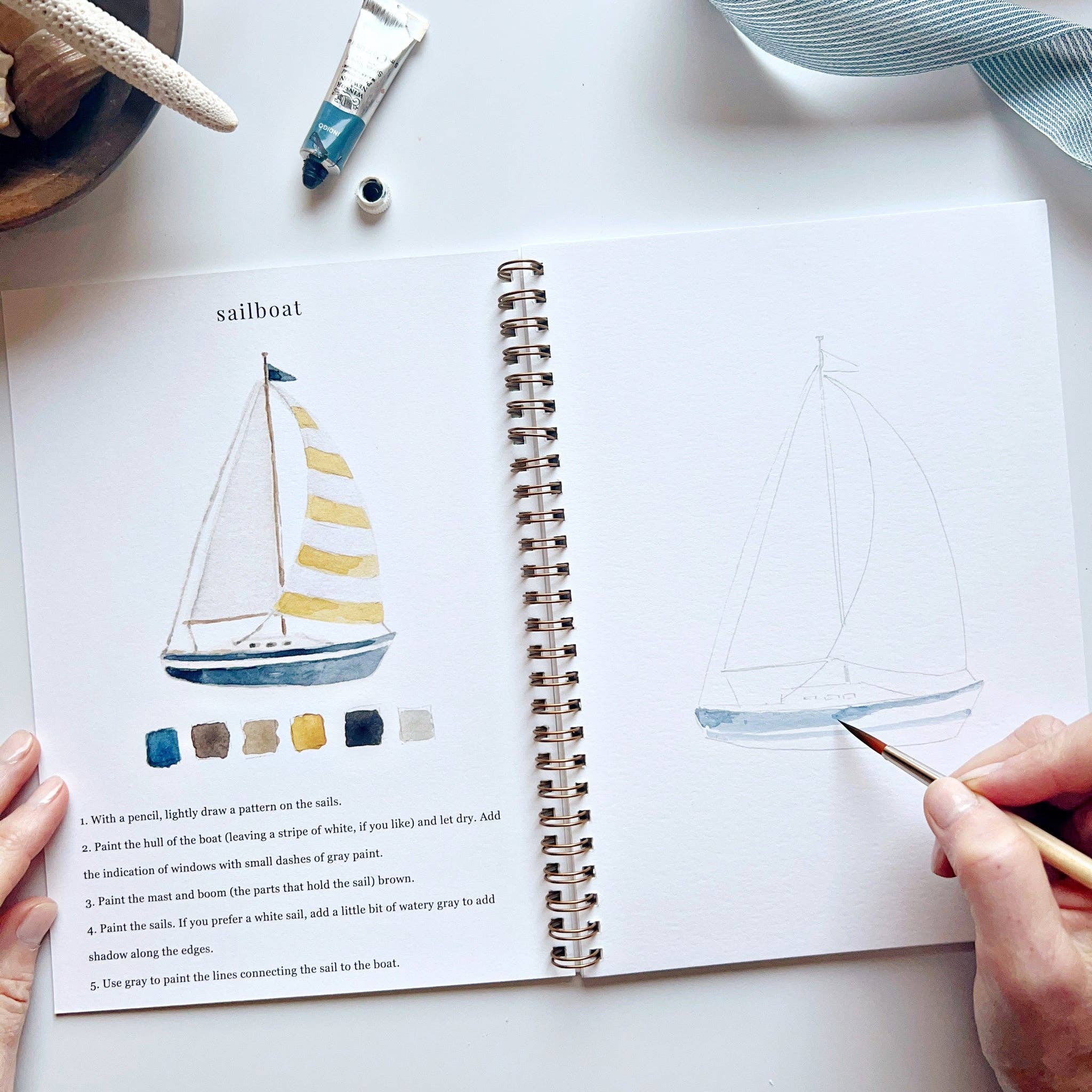 Seaside watercolor workbook - Joy