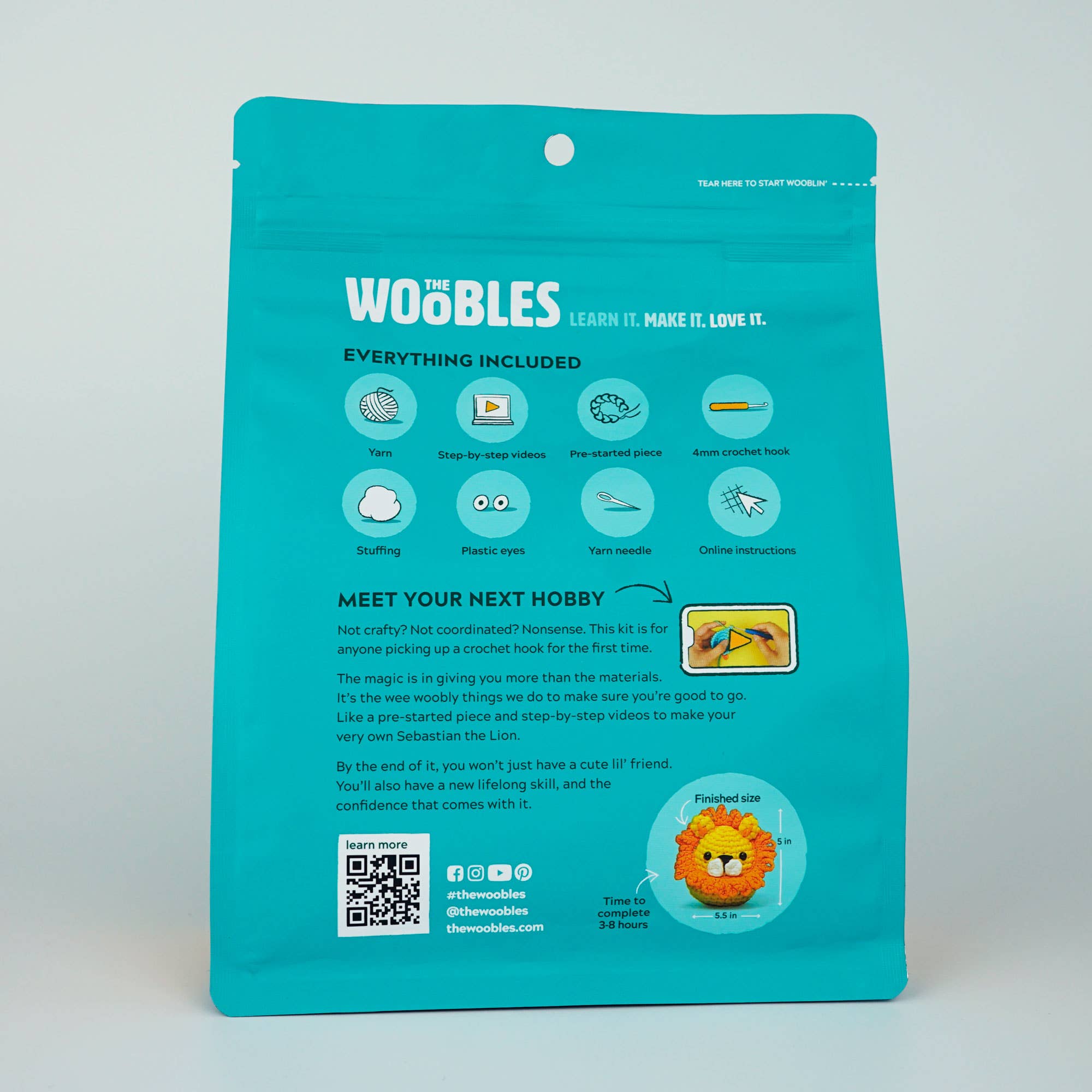 Sebastian the Lion Beginner Crochet Kit - Joy