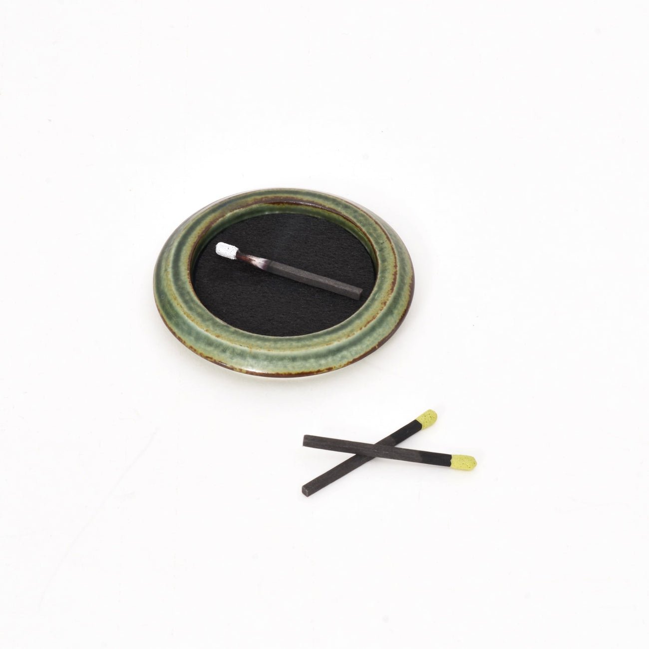 Seto Incense Tray - Round Green - Joy