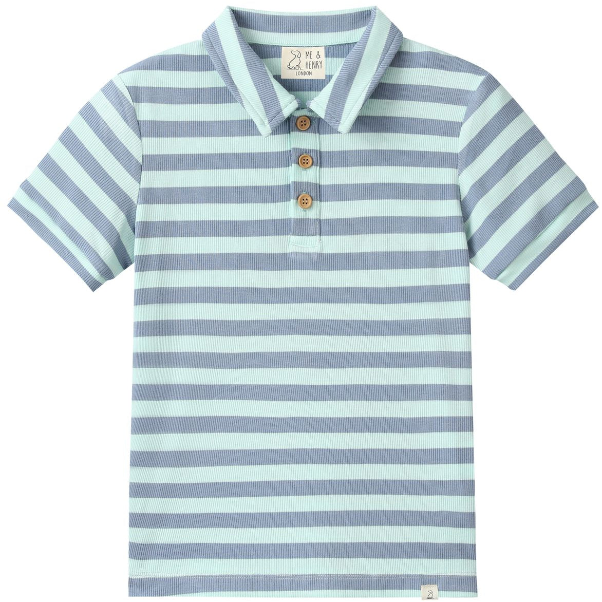 SHIPPING Chambray/Blue Stripe Polo - Joy