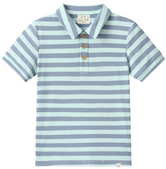 SHIPPING Chambray/Blue Stripe Polo - Joy