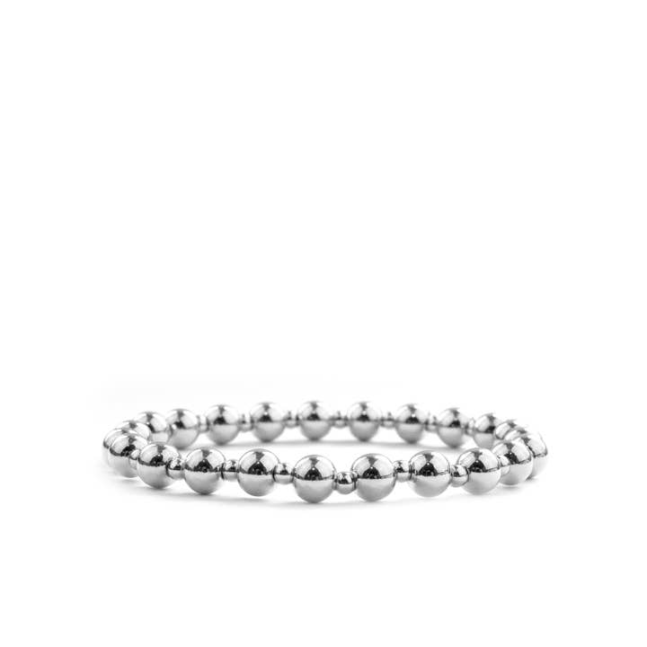 Silver Beaded Bracelet - Joy