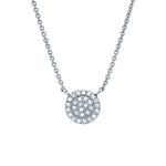 Small Pave Disc Necklace - 6.5mm - Joy Gift Shoppe