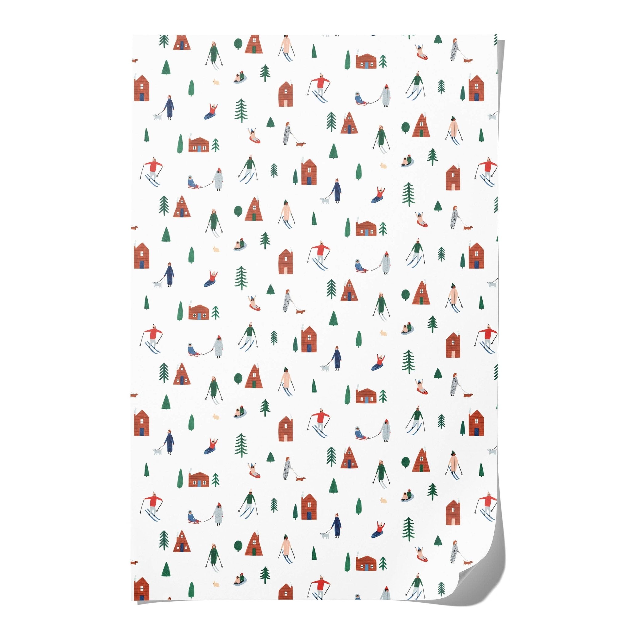 Snow Day Holiday Wrapping Paper: Rolls of 3 Sheets - Joy