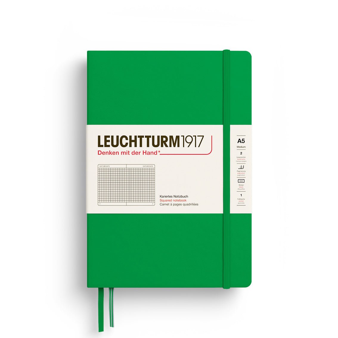Spring Leaf Medium Hardcover Notebook - Squared - Joy