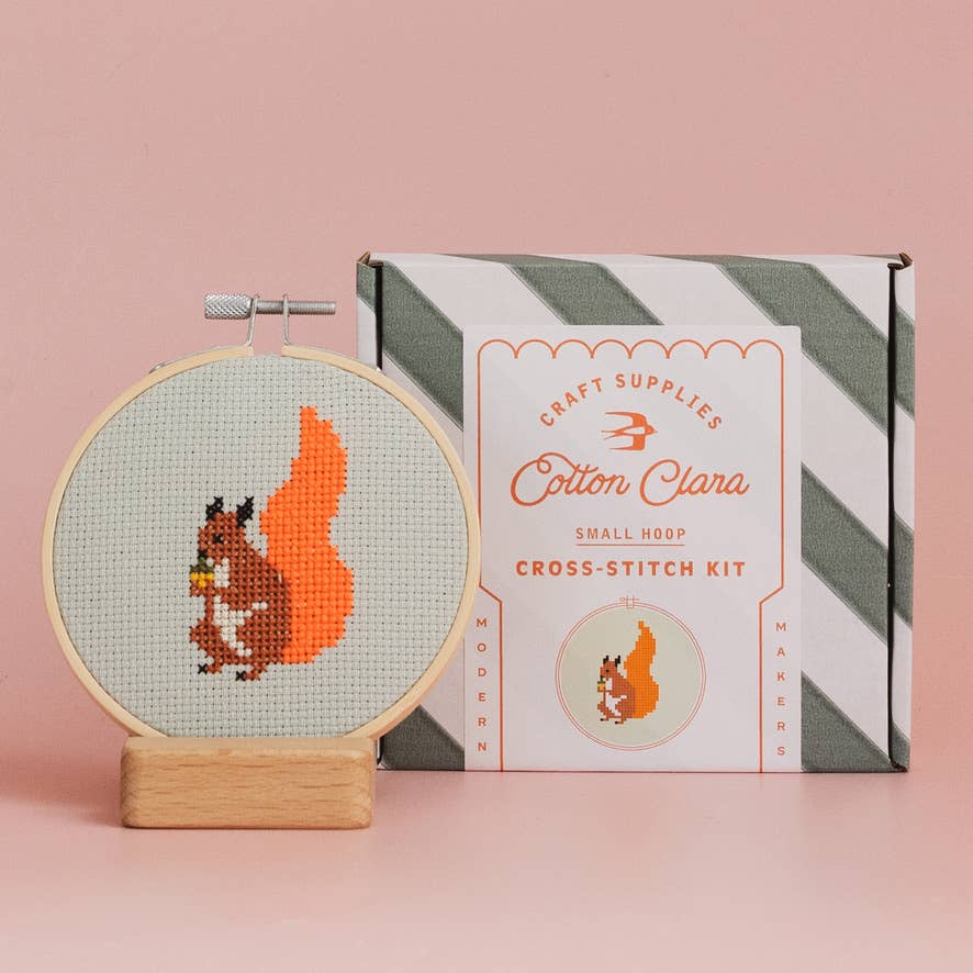 Squirrel Cross Stitch Kit - Joy