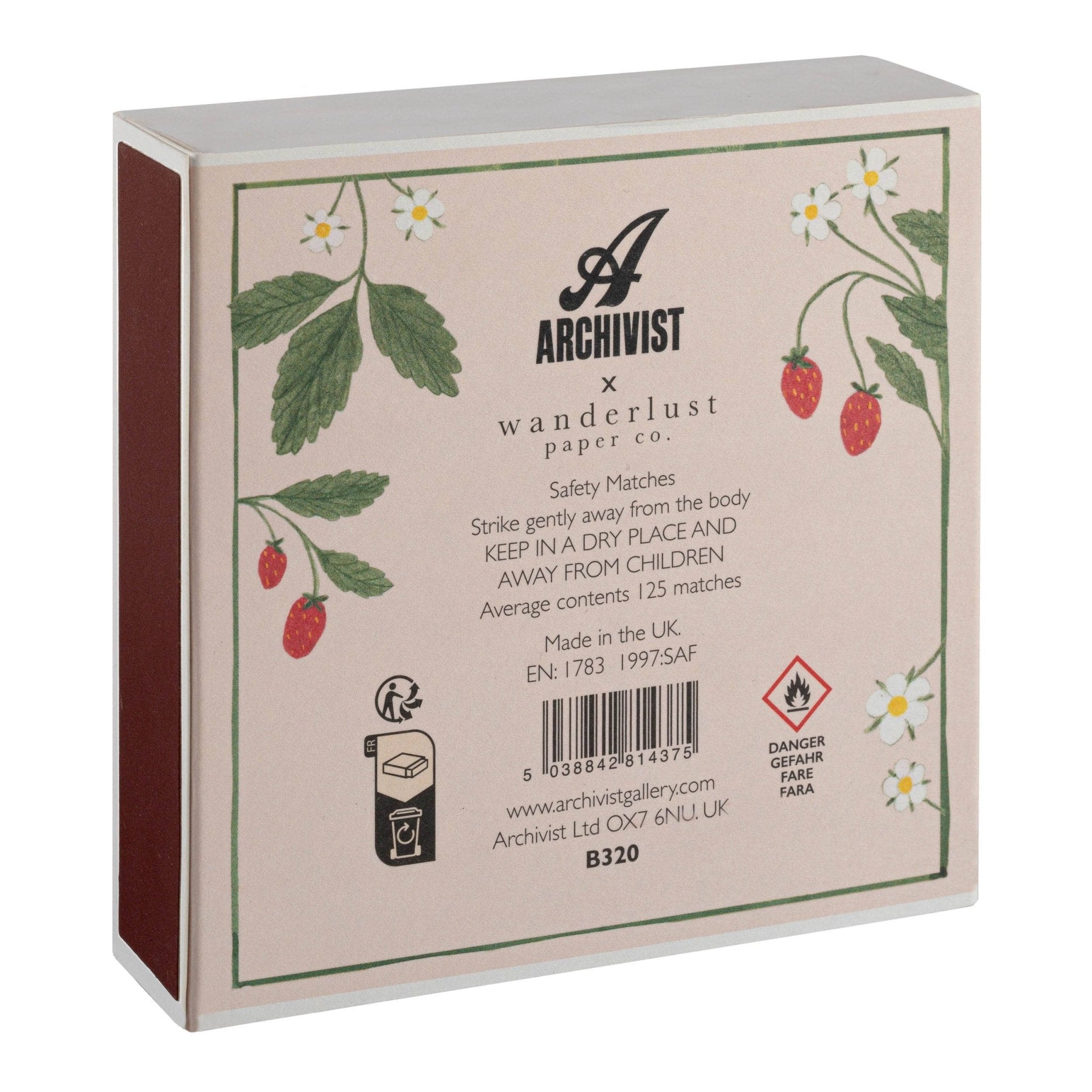 Strawberry Matches | Square - Safety Matches - Joy