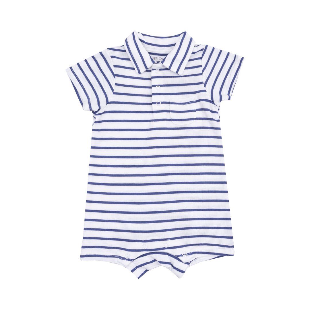 Stripe Vintage Navy Polo Shortie - Joy