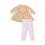 Sweet Amber Floral - Ruffle LS Dress + Ribbed Legging - Joy