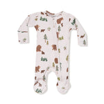 Sweet Brown Bears 2 Way Zipper Footie 6 - 9M - Joy