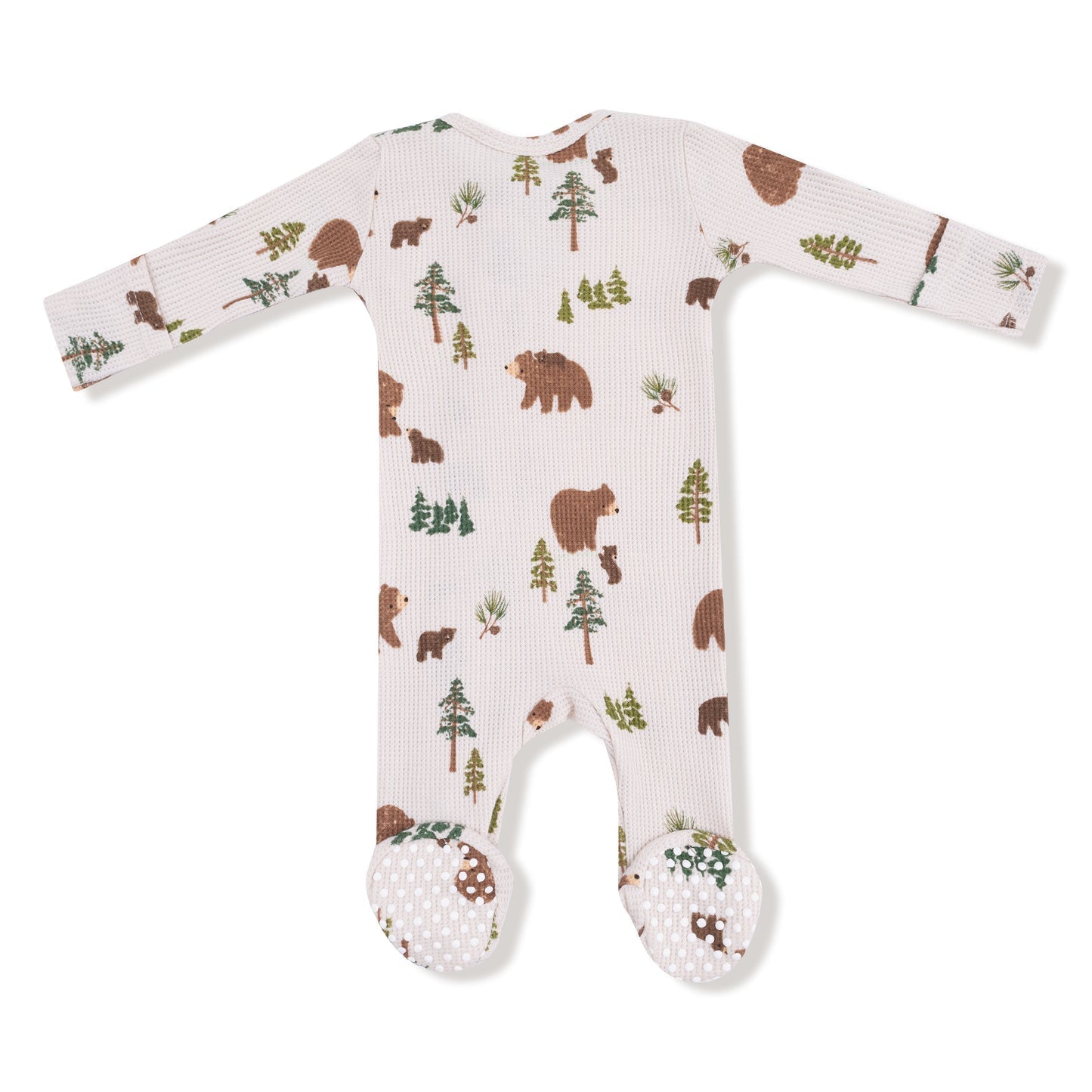 Sweet Brown Bears 2 Way Zipper Footie 6 - 9M - Joy