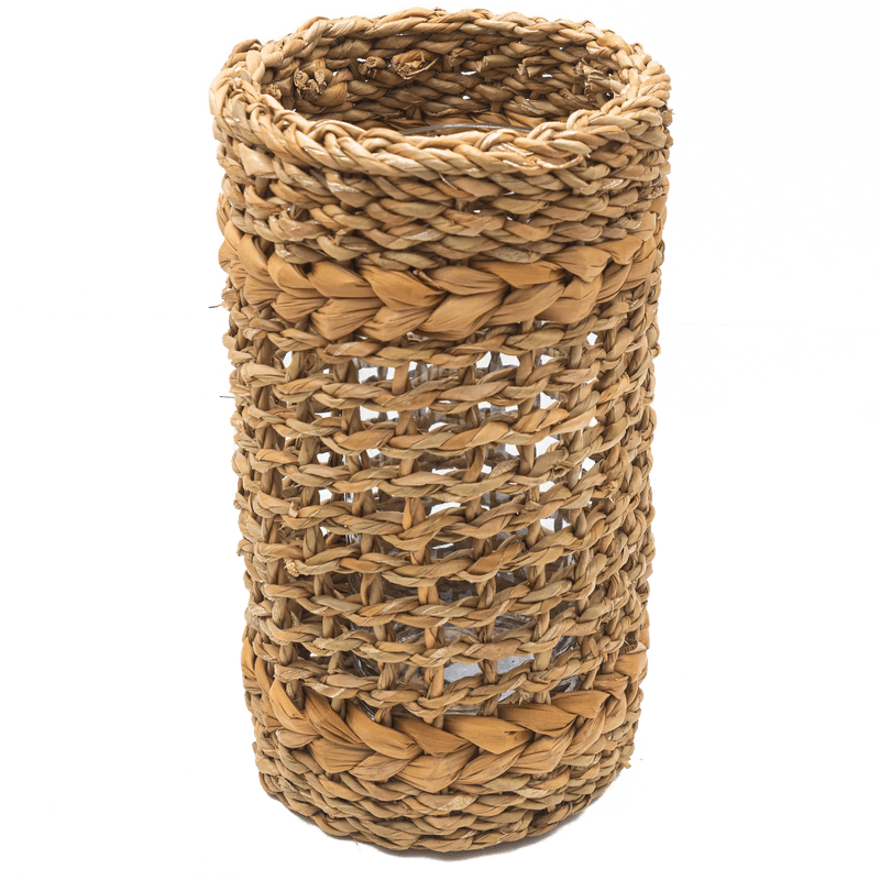 Tall Woven Vase with Glass Insert - Joy Gift Shoppe