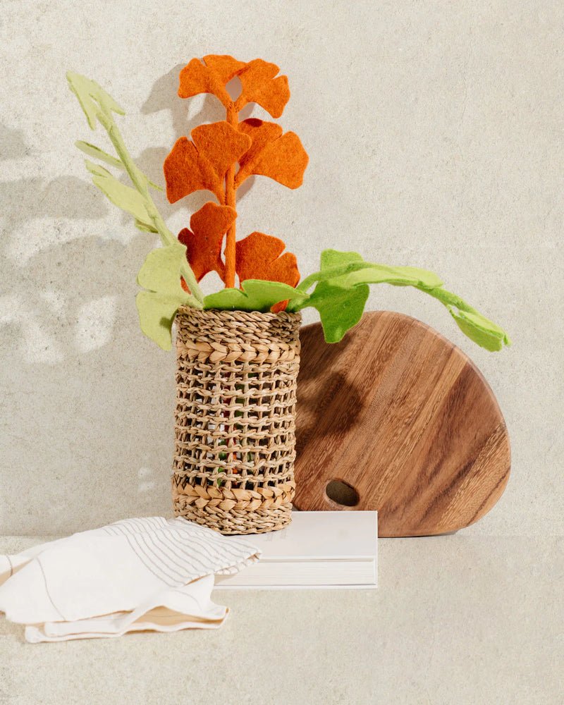 Tall Woven Vase with Glass Insert - Joy Gift Shoppe