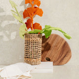 Tall Woven Vase with Glass Insert - Joy Gift Shoppe