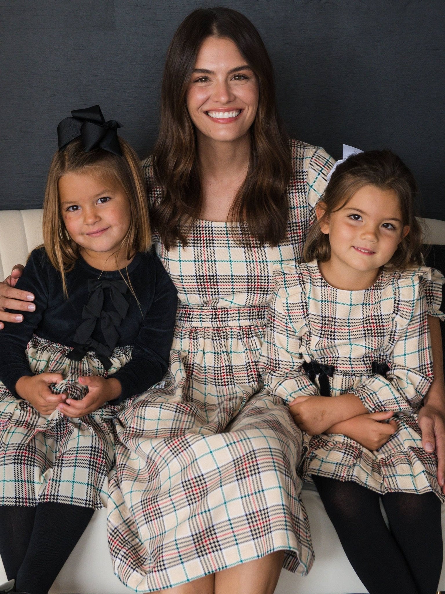 Tannen Plaid Velour & Tulle LS Twirl Dress | 12 - 18M - Joy