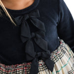 Tannen Plaid Velour & Tulle LS Twirl Dress | 4T - Joy