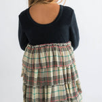 Tannen Plaid Velour & Tulle LS Twirl Dress | 4T - Joy