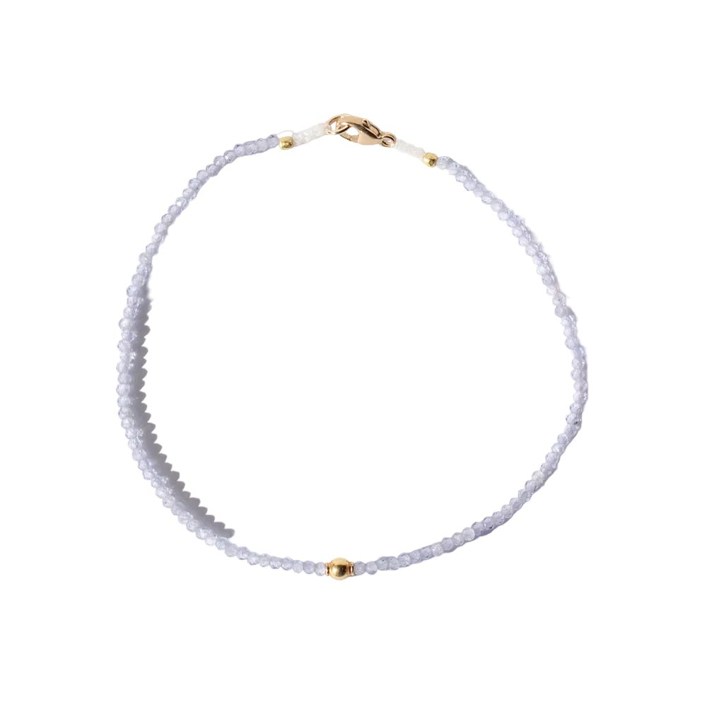 Tanzanite + 18KT Beaded Bracelet - Joy Gift Shoppe