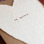 Te Quiero Greeted Heart Handmade Paper Letterpress Card: Single - Joy