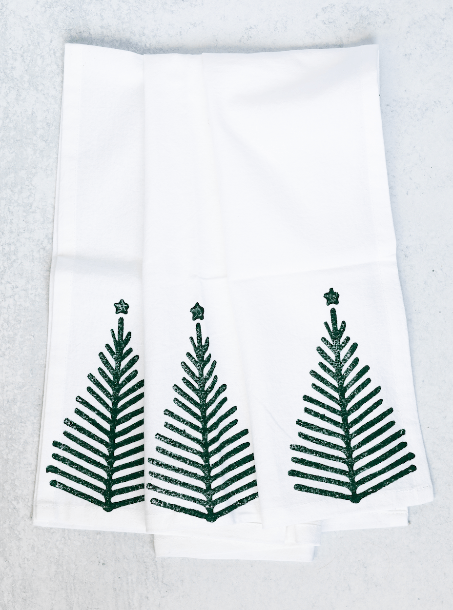 Tea Towel - Christmas Tree, Evergreen - Joy