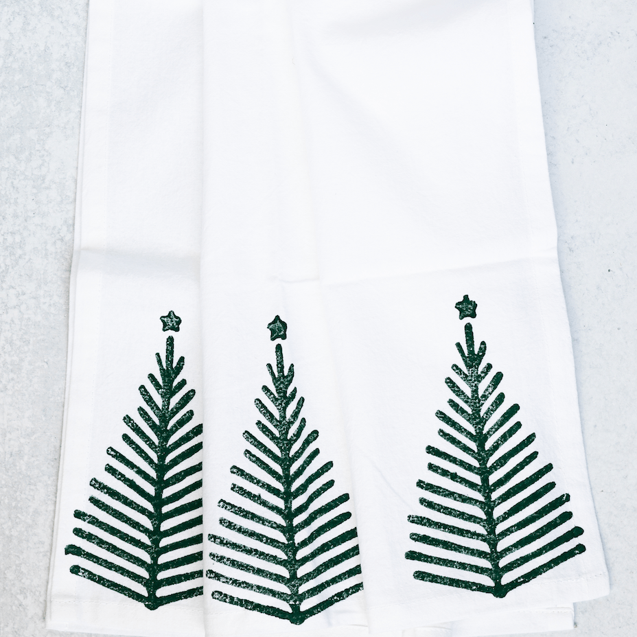 Tea Towel - Christmas Tree, Evergreen - Joy