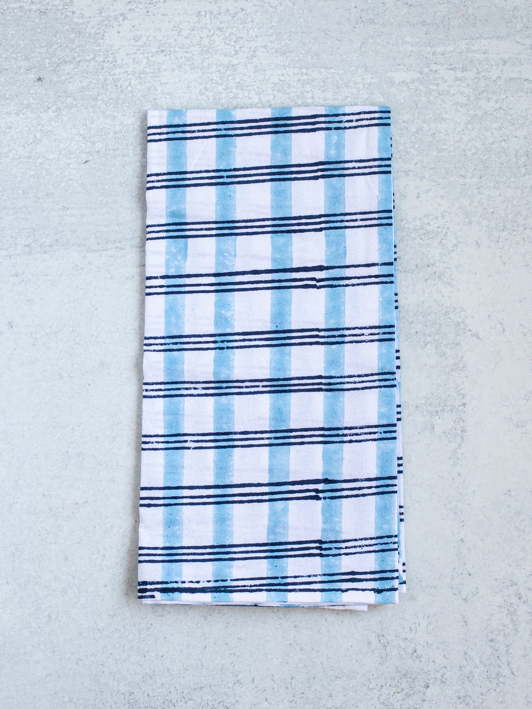 Tea Towel - Plaid, Navy & Uniform Blue - Joy