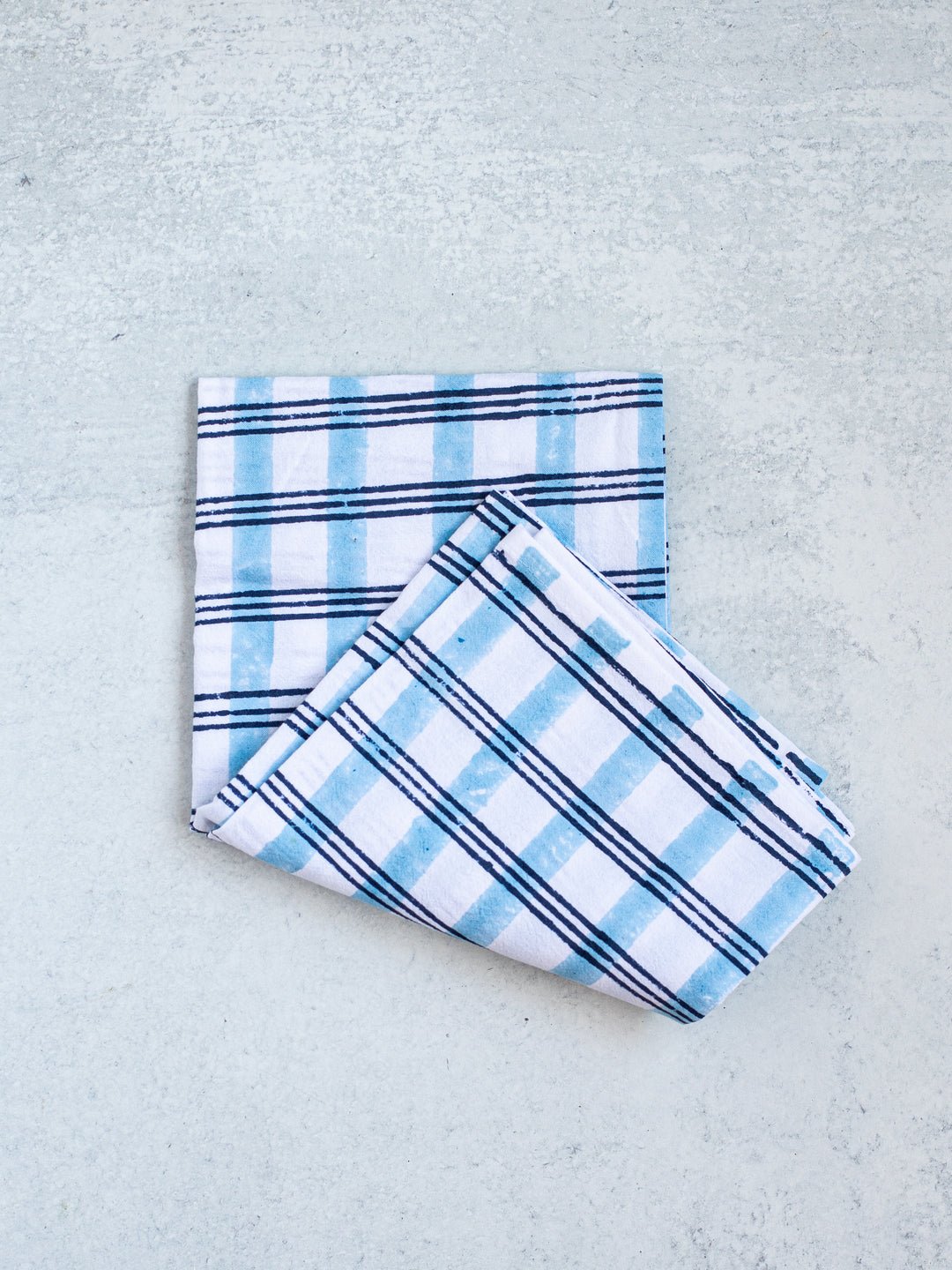 Tea Towel - Plaid, Navy & Uniform Blue - Joy
