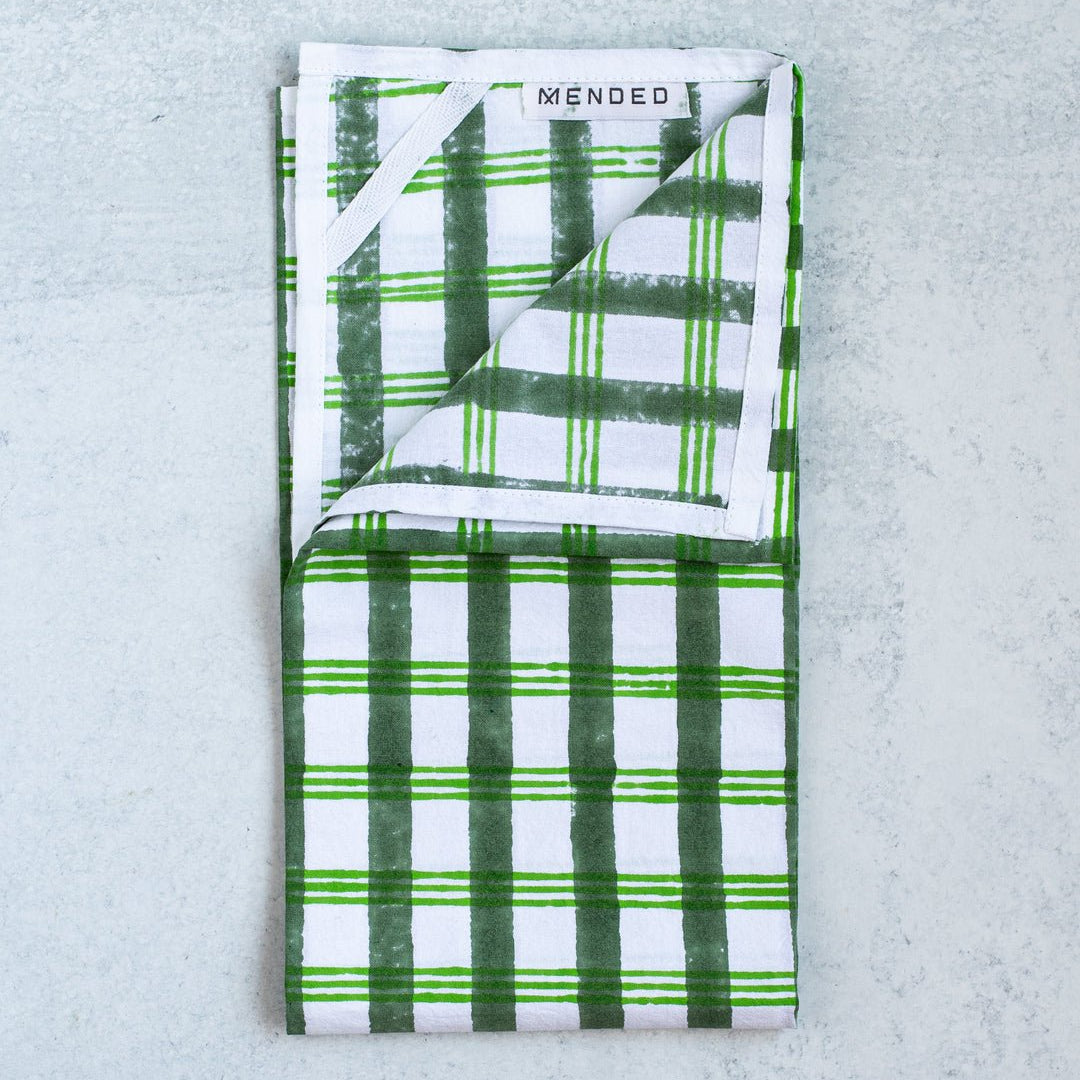Tea Towel - Plaid, Sage & Vine - Joy