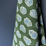 Tea Towel - Poinsettia, Evergreen & Uniform Blue - Joy