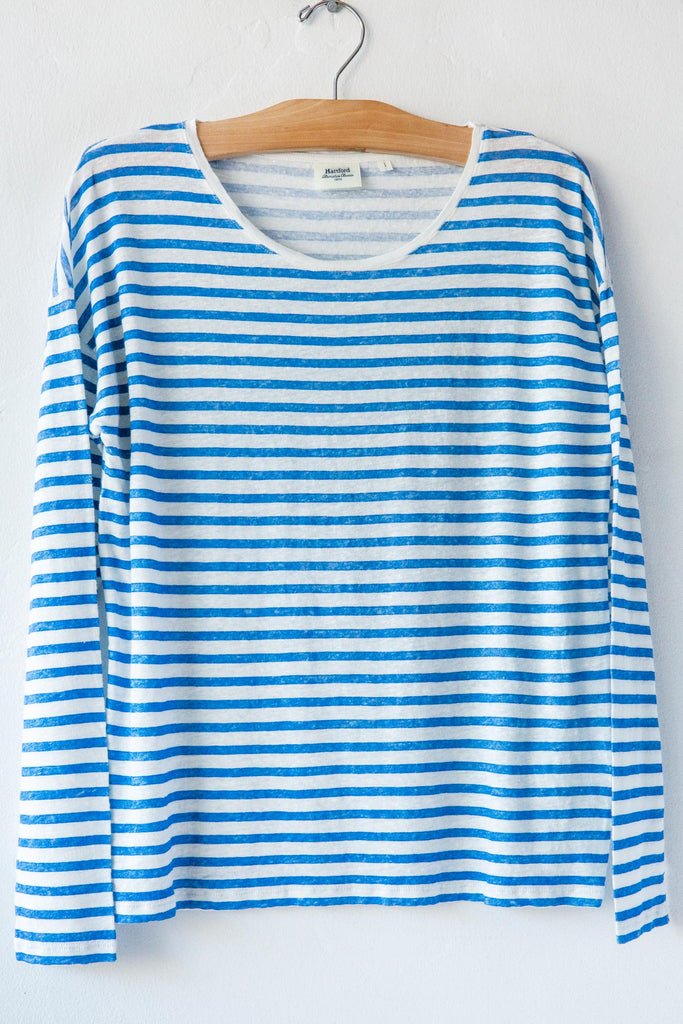Tessy LS Knit T-Shirt - Ecru & Pacific - Joy